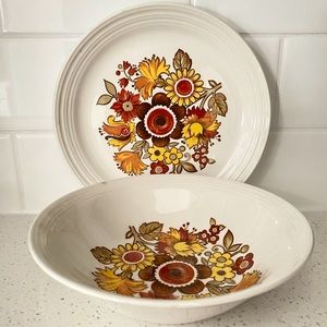 Vintage Festival ironstone ware cereal bowl and plate.